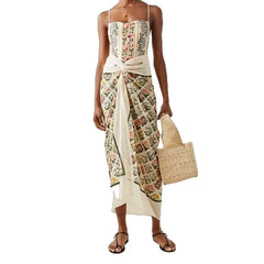 Flowers Vintage One Piece Tights Slimming Swimsuit 2 pieces