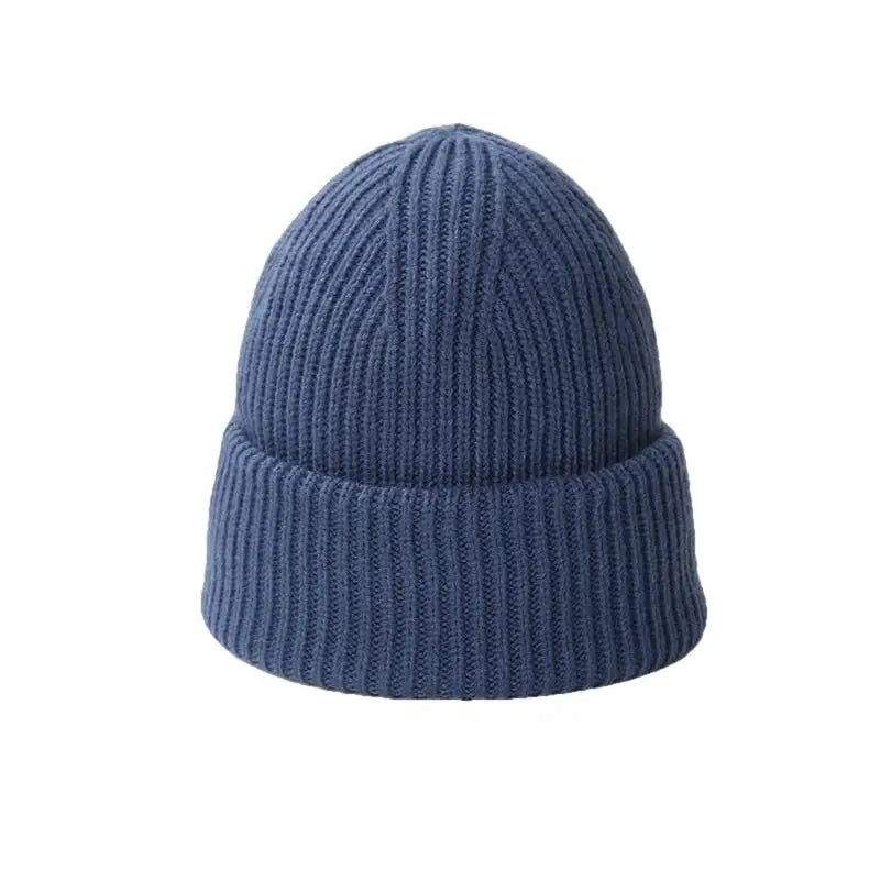 Fluffy Winter Angora Knitted Beanie - Blue / One Size - Hat