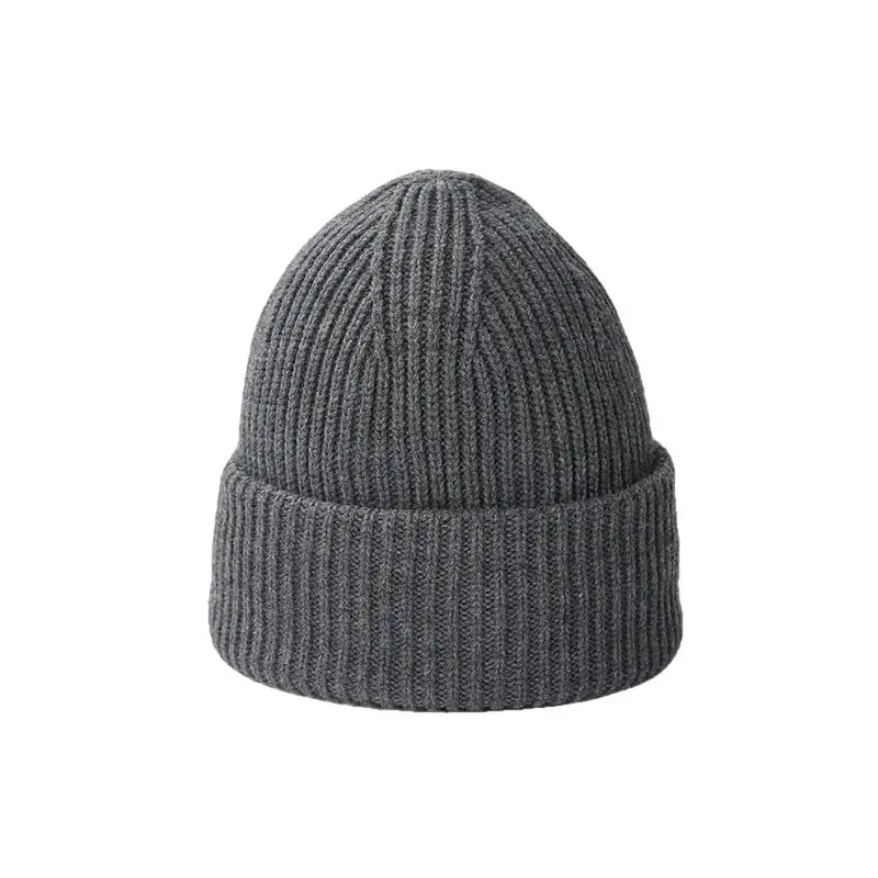 Fluffy Winter Angora Knitted Beanie - Gray / One Size - Hat