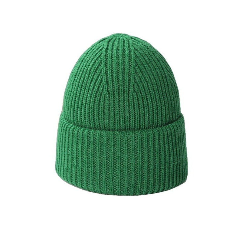 Fluffy Winter Angora Knitted Beanie - Green / One Size - Hat