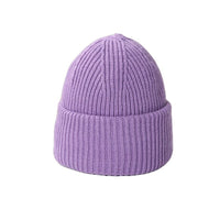 Thumbnail for Fluffy Winter Angora Knitted Beanie - Purple / One Size -