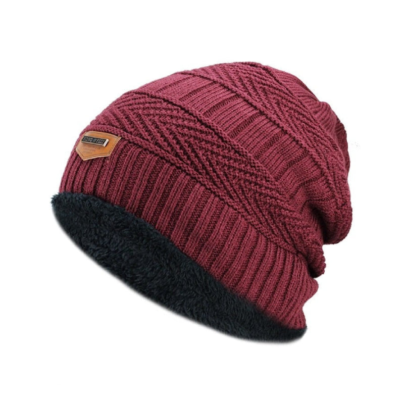 Fluffy Winter Angora Knitted Beanie - Red / One Size - Hat