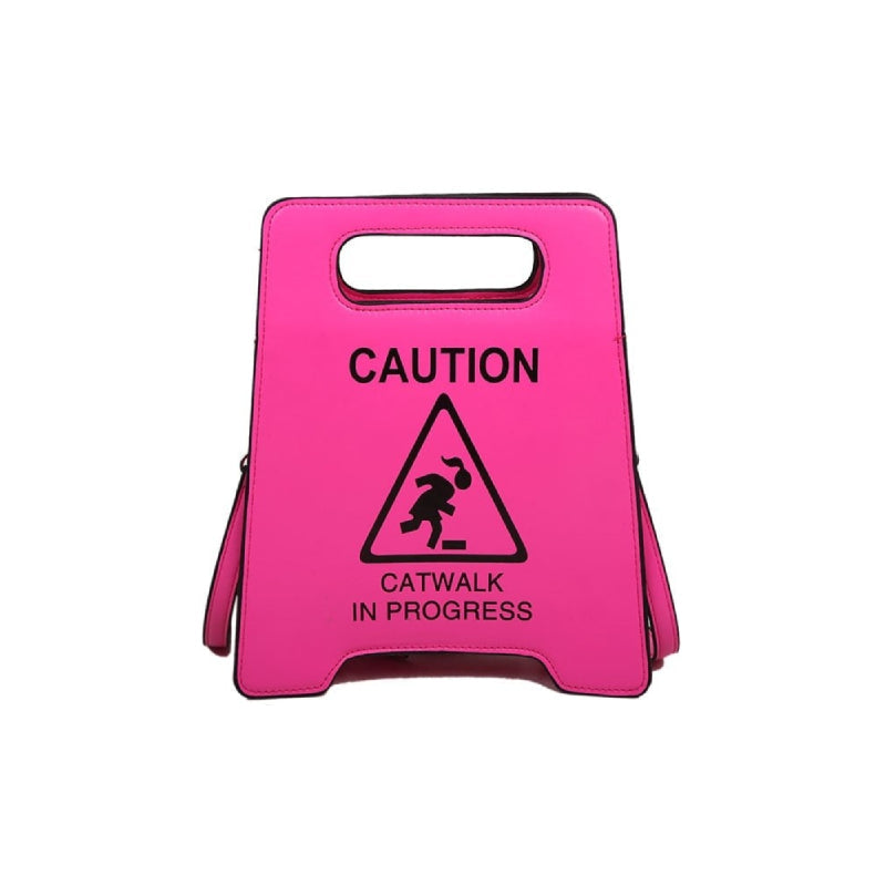 Fluorescence Color Notice Caution Hand-bag - Pink / One Size