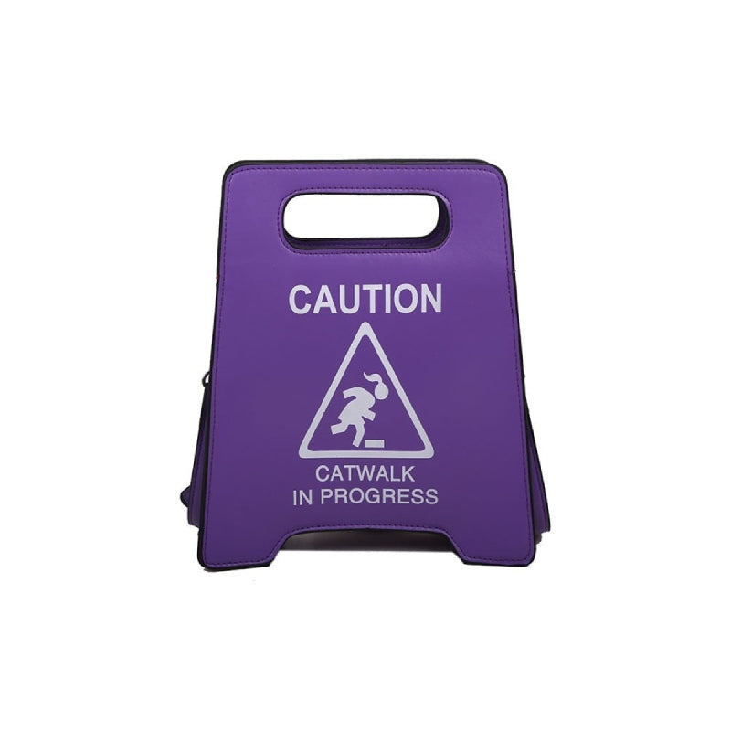 Fluorescence Color Notice Caution Hand-bag - Purple / One