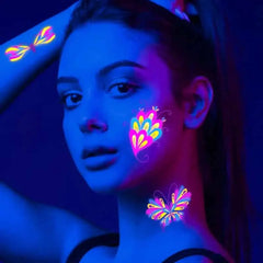 Fluorescent Butterfly Face Temporary Tattoo Sticker