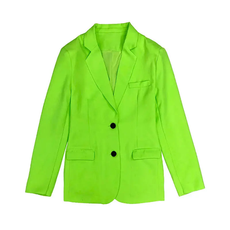 Fluorescent Green Oversized Two-Button Blazer