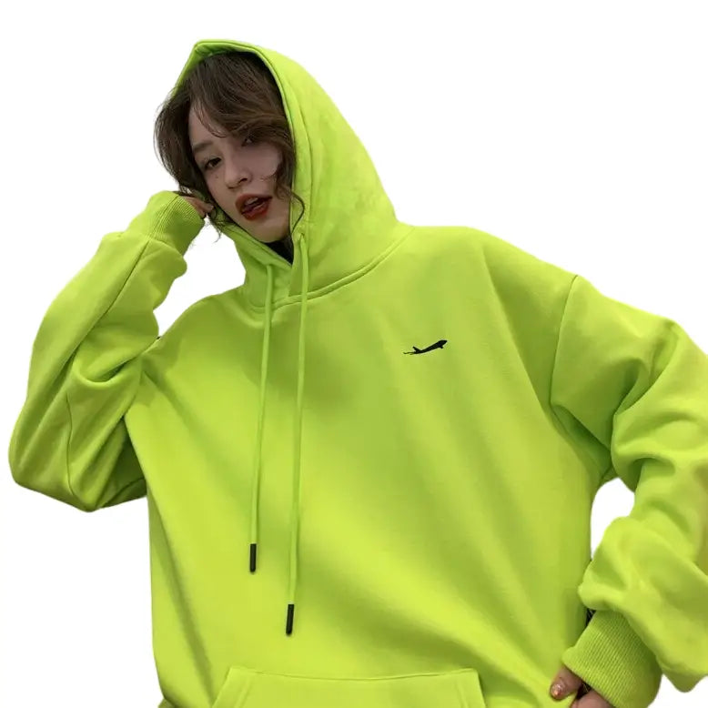 Fluorescent Hoodies Loose