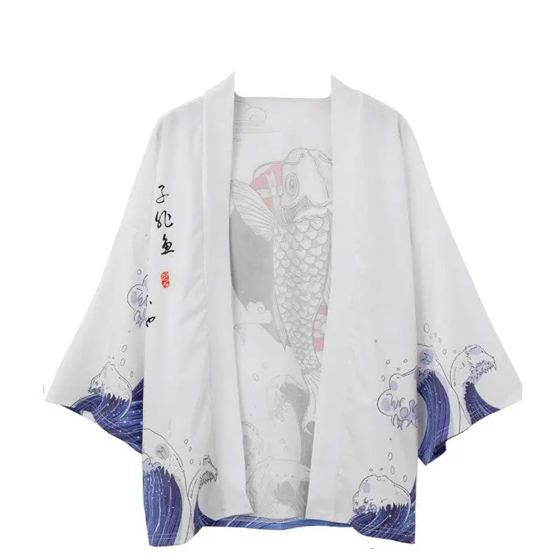 Flying Sky Koi Fish 3/4 Sleeve Kimono