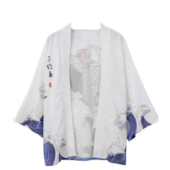 Flying Sky Koi Fish 3/4 Sleeve Kimono