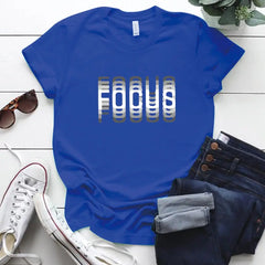 Focus Optical Illusion Aesthetic T-Shirt - Blue / M