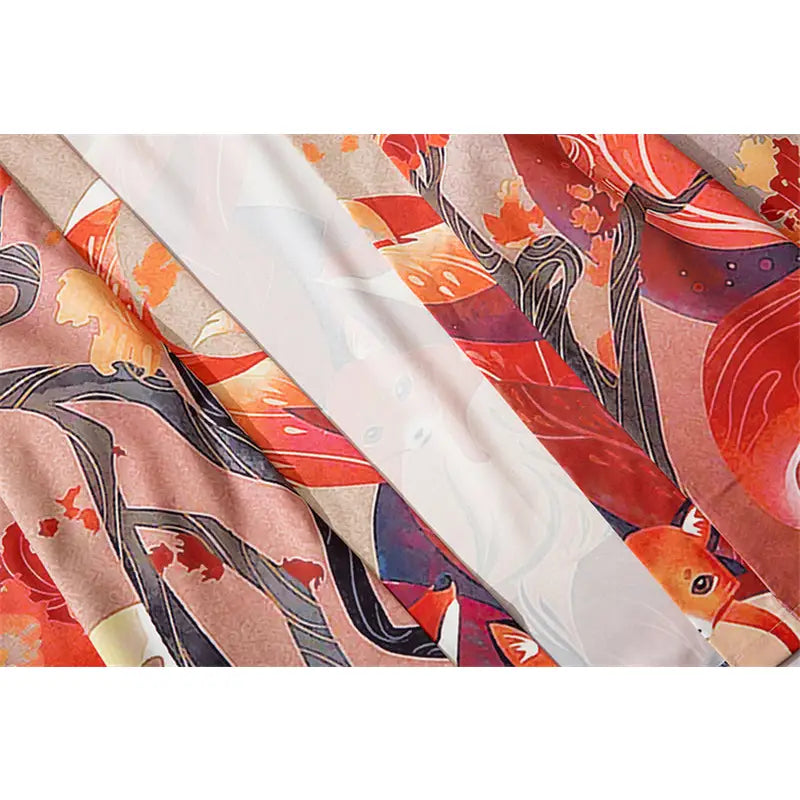 Fox Japanese Style 3/4 Sleeve Kimono for Men and Women