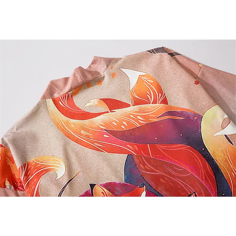 Fox Japanese Style 3/4 Sleeve Kimono