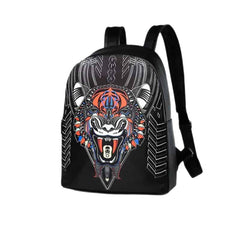 Fractal Tiger Symmetrical Pu Leather Backpack