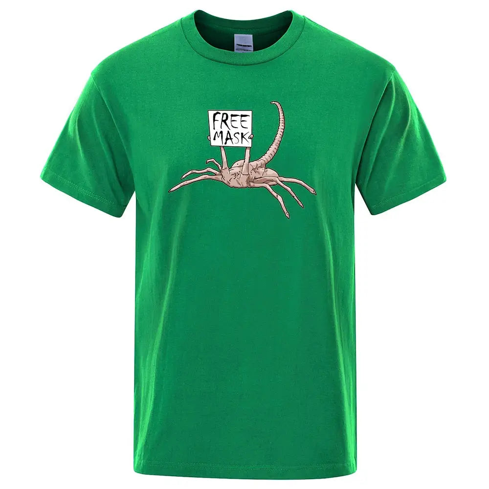 Free Mask Alien Short Sleeve T-Shirt - Green / S