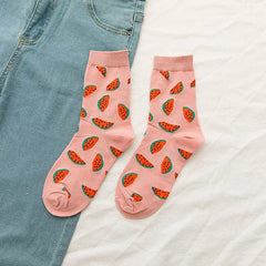 Fresh Fruits Mid-Leg Socks - Pink / 35-39
