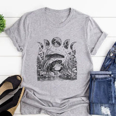 Frog Mushroom Moon Witchy T-Shirt