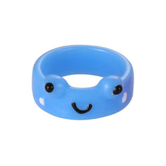 Frog Plastic Ring Happy Garden Accessory Blue