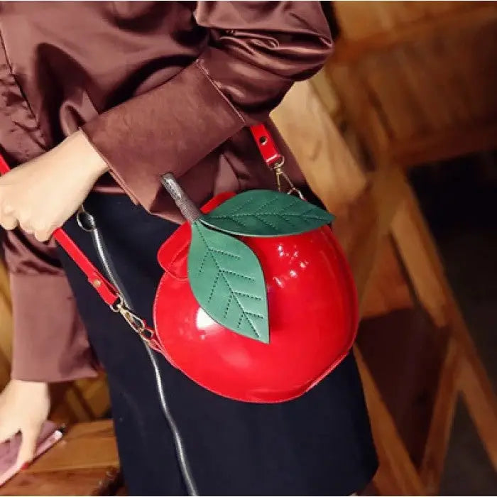 Fruit Apple PU Leather Purse Bag