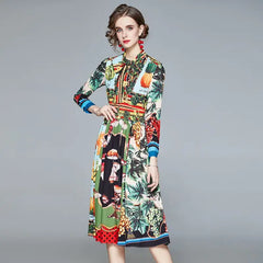 Fruit Vegetable Long Sleeve Dress