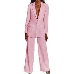 Fuchsia 2 Piece Suit with Deep V Neck Jacket Purple