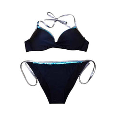 Full Color Low Waist Two-Pieces Push Up Bikini