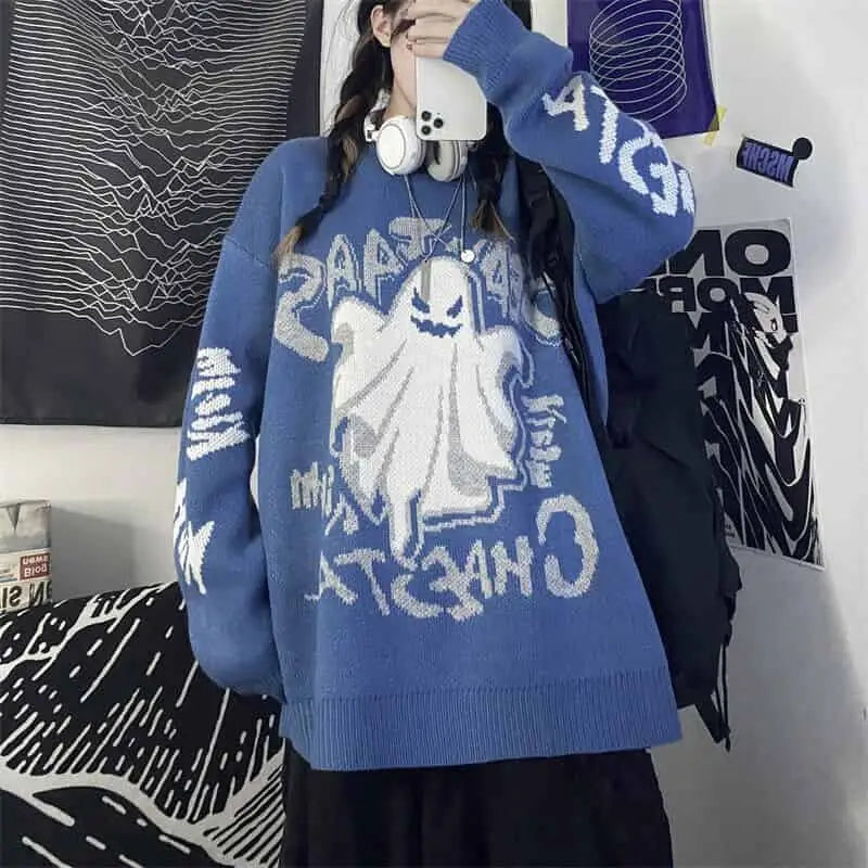 Fun Cartoon Knitting Oversized Sweater