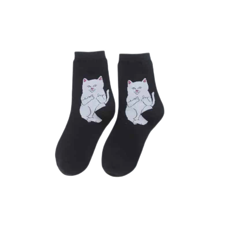 Fun Cats Black and White Socks