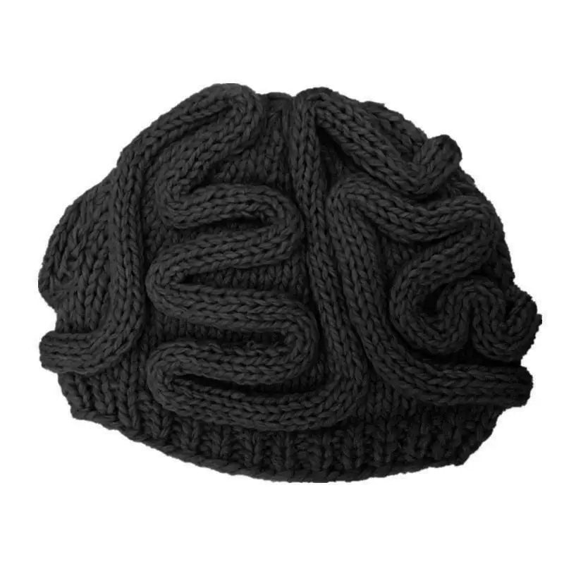 Funny Brain Knitted Hat - Black / Children