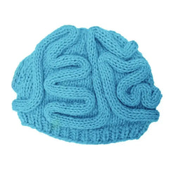 Funny Brain Knitted Hat - Cyan / Children