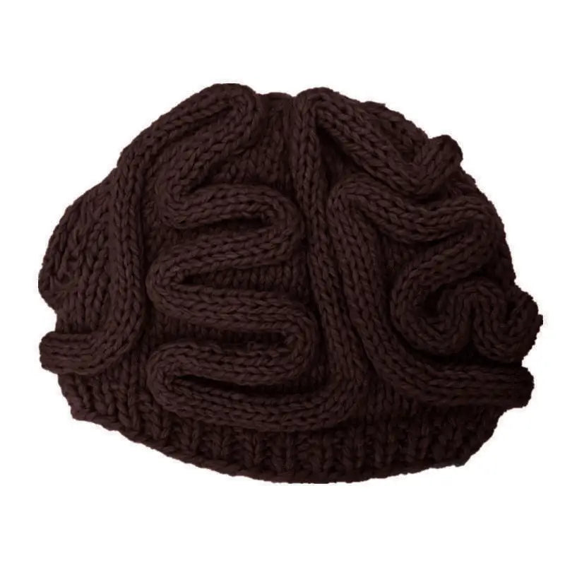 Funny Brain Knitted Hat - Dark-Black / Children