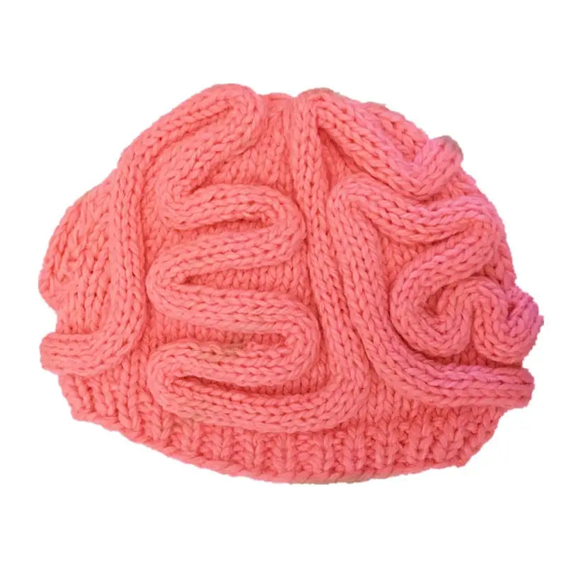 Funny Brain Knitted Hat - Pink / Children