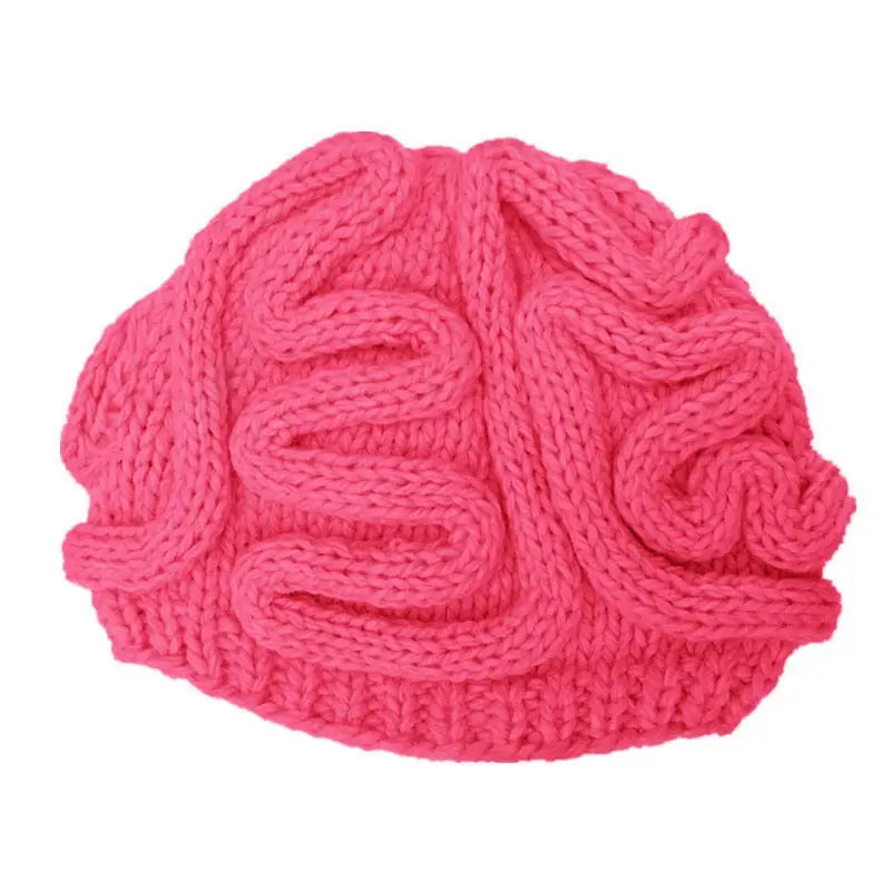 Funny Brain Knitted Hat - Pink-Pink / Children