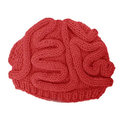 Funny Brain Knitted Hat - Red / Children