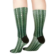 Funny Cactus Middle Tube Socks - Green / One Size - Sock