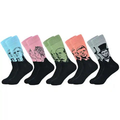 Funny Cotton Oil Painting Mid Tube Socks Euro Size