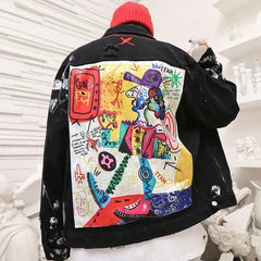 Funny Illustration Denim Jacket for Men and Women