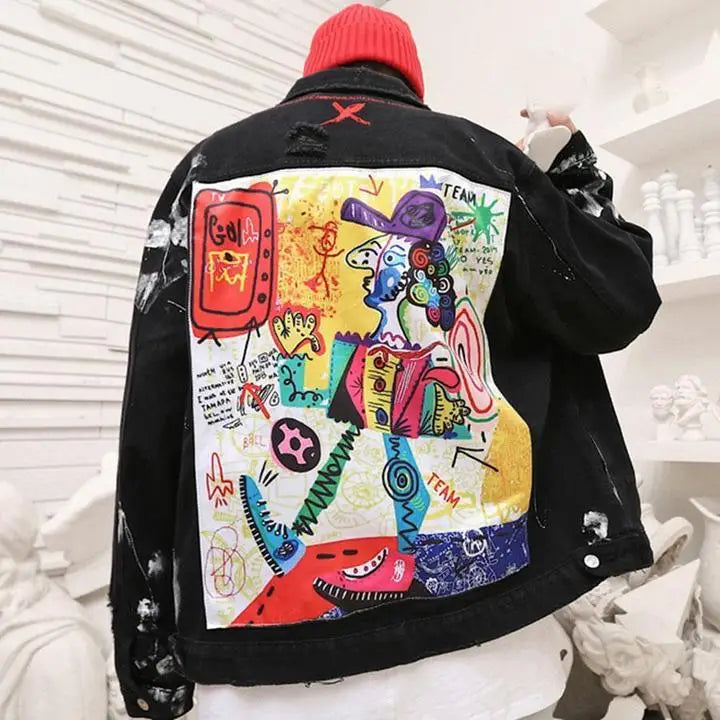 Funny Illustration Denim Jacket