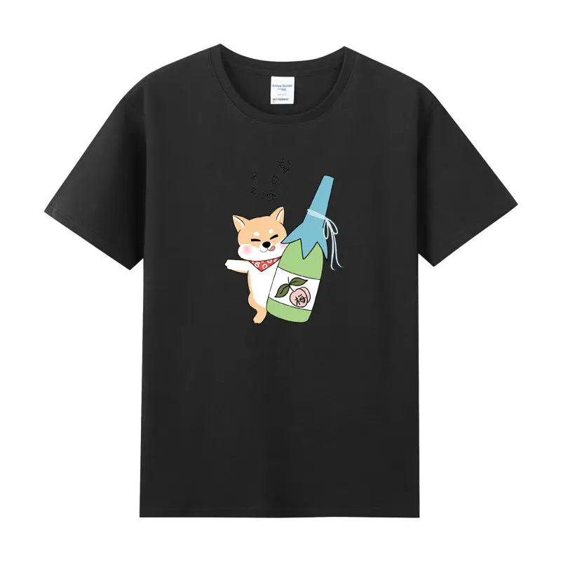 Funny Kawaii Cute Shiba Inu Dog T-shirt - Black / S