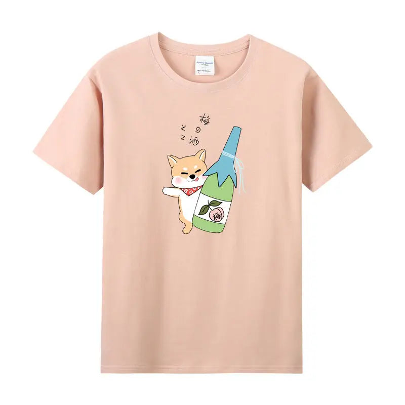 Funny Kawaii Cute Shiba Inu Dog T-shirt - Pink / S - T-Shirt