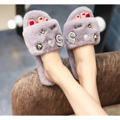 Fur Slides Fluffy Vegan Slippers