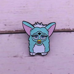 Furby Vaporwave Enamel Pin Cute Retro Toy Design