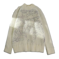 Furry Lazy Round Neck Sweater - White-White / One Size