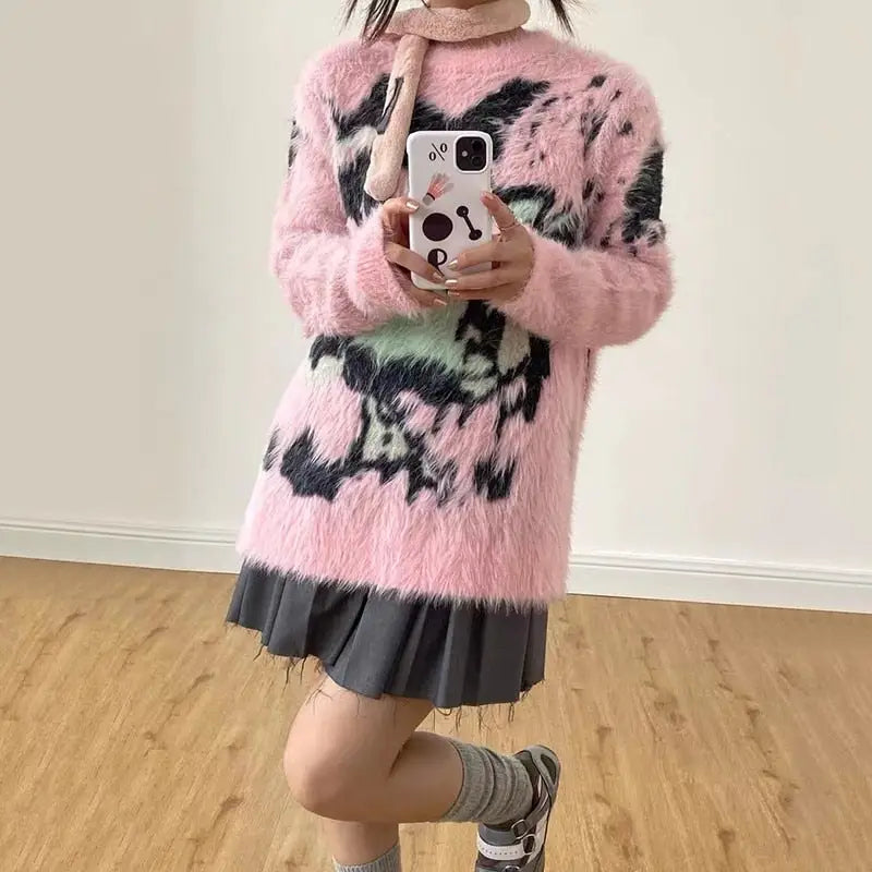 Furry Loose Pink Sweater
