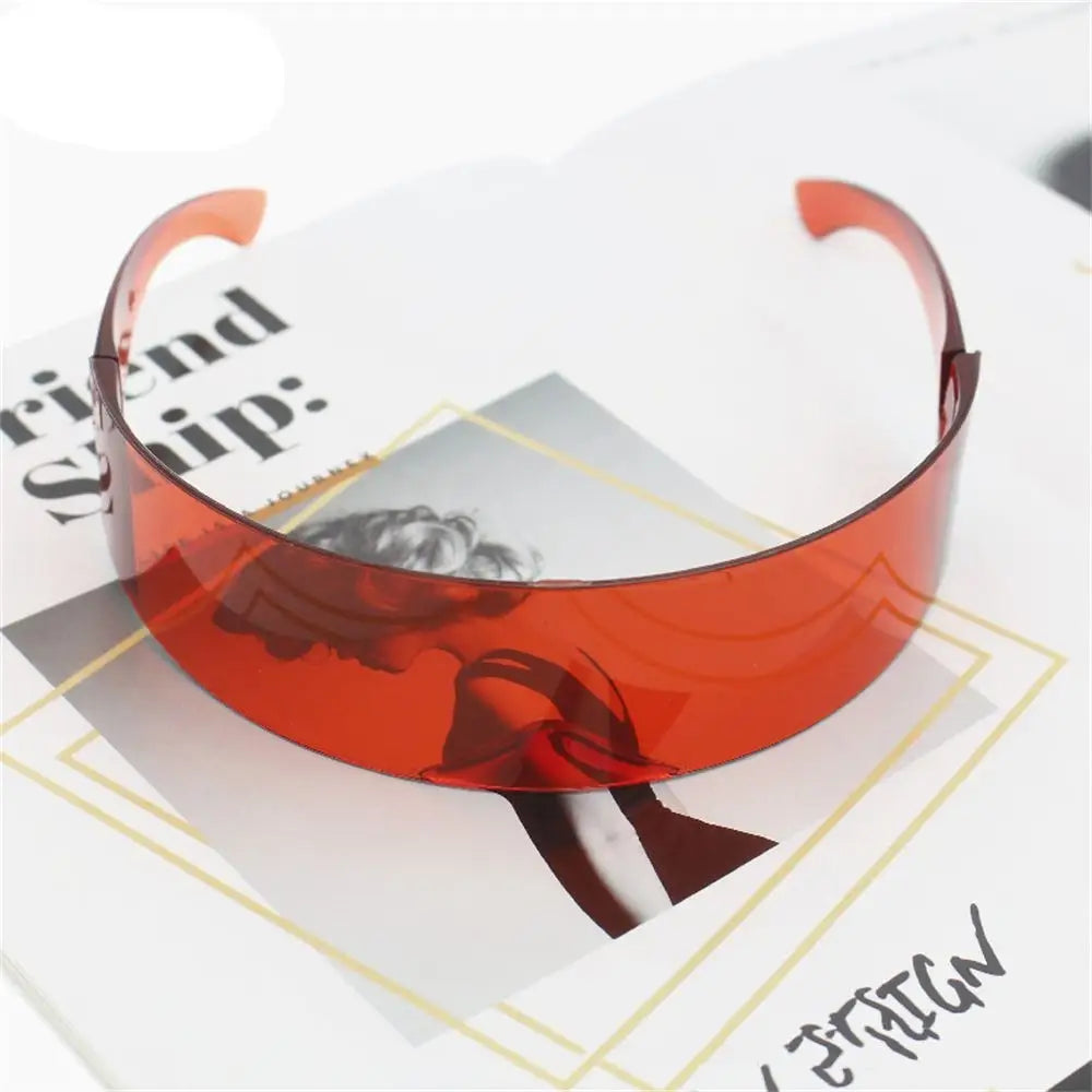Futuristic Mask Sunglasses - Red / One Size