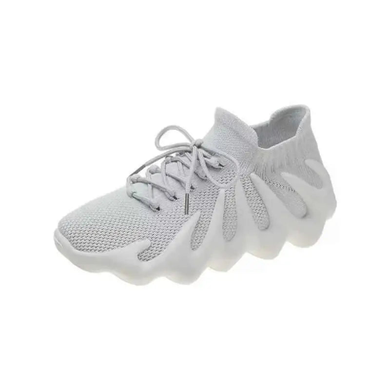 Futuristic Platform Breathable Sporty Sneakers - Gray / 35