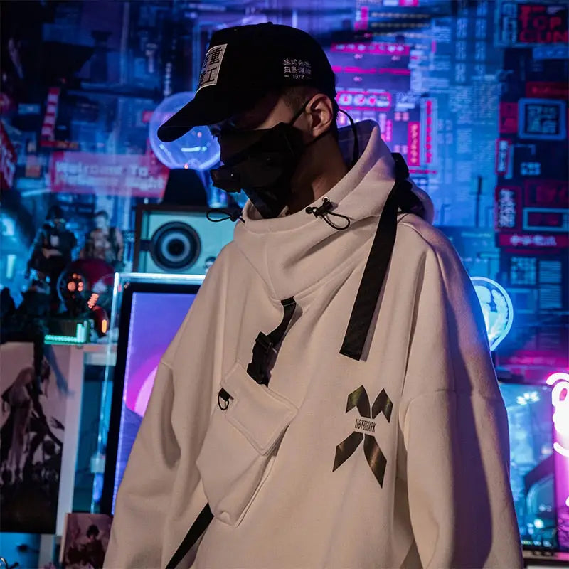 Futuristic Streetwear Laser Reflection Hoodie