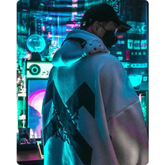 Futuristic Streetwear Laser Reflection Hoodie