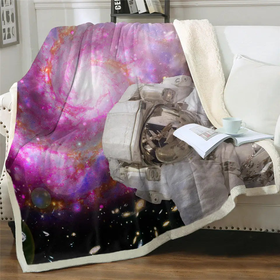Galaxy and Planet space Blanket