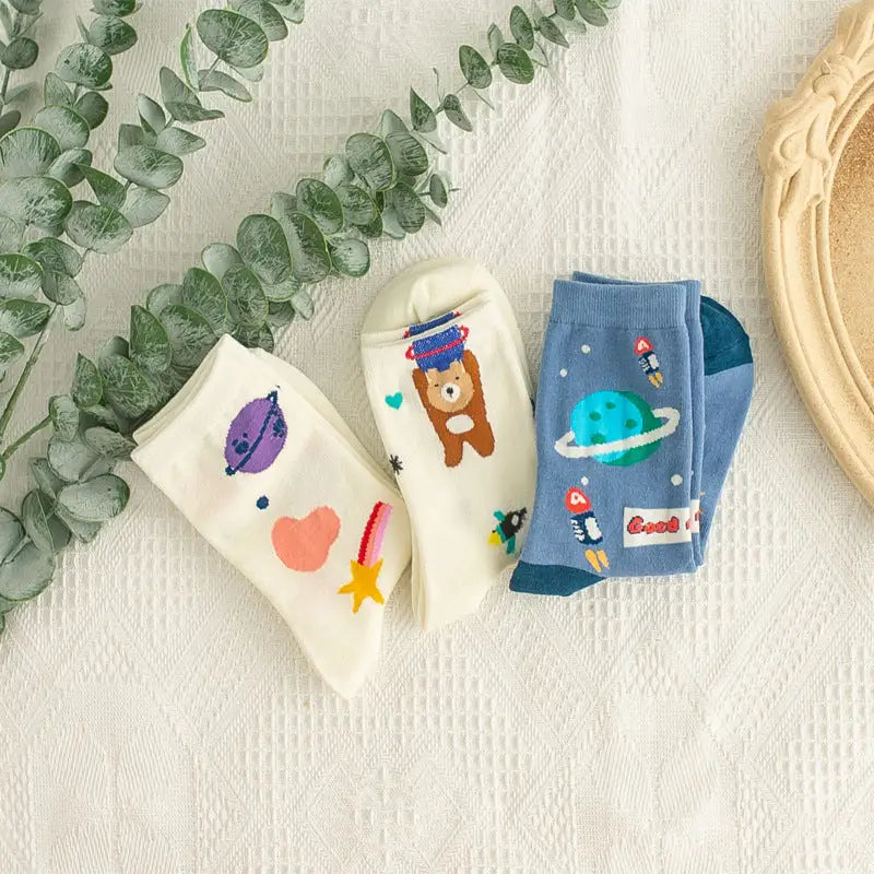 Galaxy and Planets Cotton Socks