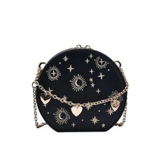 Galaxy Messenger Bag Chain Zipper - Black / One Size